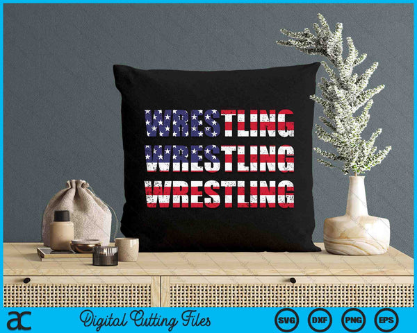 American Flag Wrestling SVG PNG Digital Cutting File