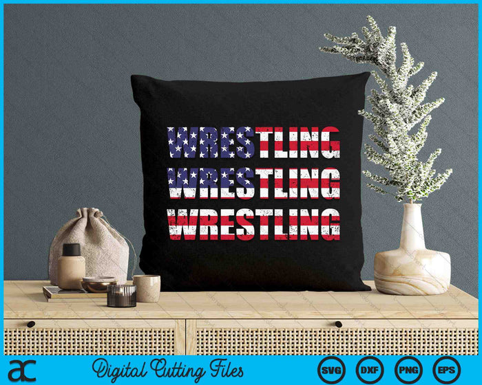 American Flag Wrestling SVG PNG Digital Cutting File