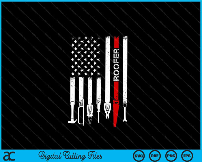 American Flag with Roofer SVG PNG Cutting Printable Files