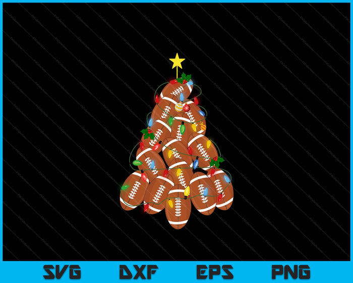 American Football Christmas Tree Xmas Pajamas Player Coach SVG PNG Digital Printable Files