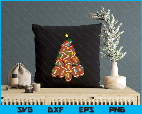 American Football Christmas Tree Xmas Pajamas Player Coach SVG PNG Digital Printable Files