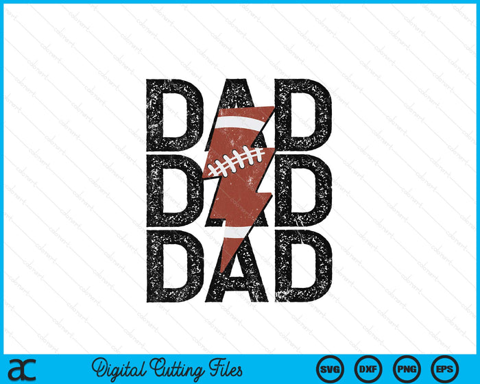 American Football Dad Distressed Lightning Bolt SVG PNG Digital Printable Files