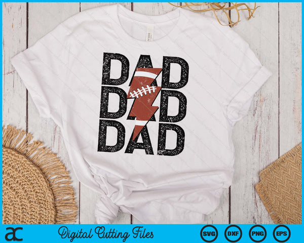 American Football Dad Distressed Lightning Bolt SVG PNG Digital Printable Files