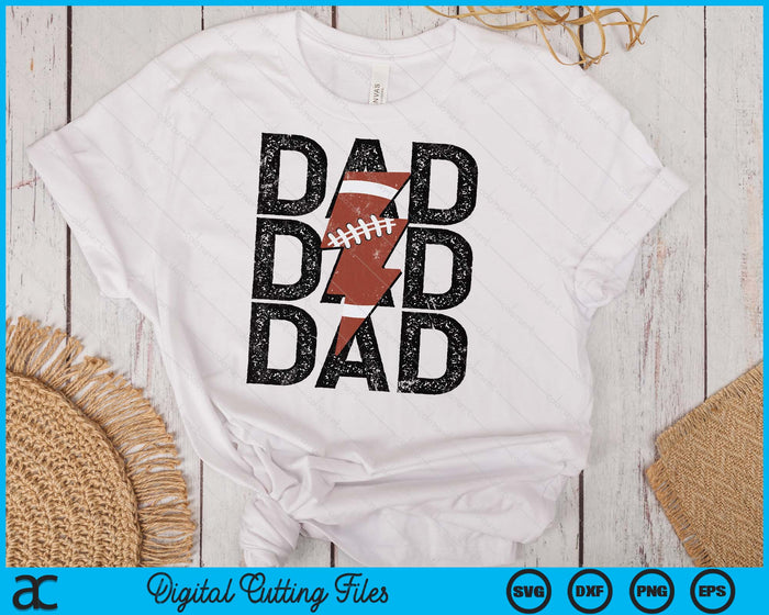 American Football Dad Distressed Lightning Bolt SVG PNG Digital Printable Files