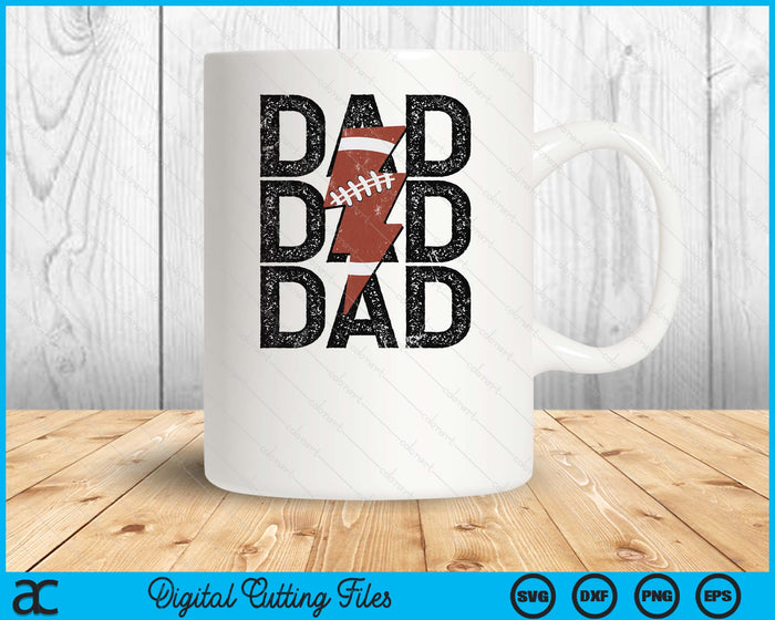 American Football Dad Distressed Lightning Bolt SVG PNG Digital Printable Files