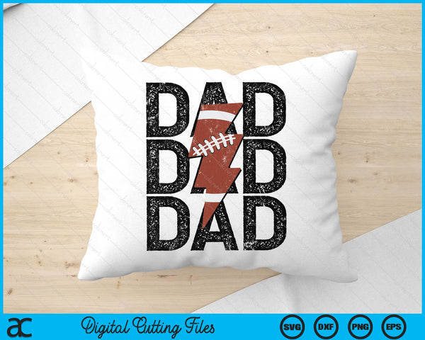 American Football Dad Distressed Lightning Bolt SVG PNG Digital Printable Files