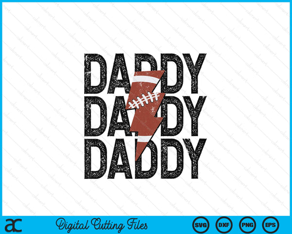 American football daddy distressed lightning bolt SVG cut file