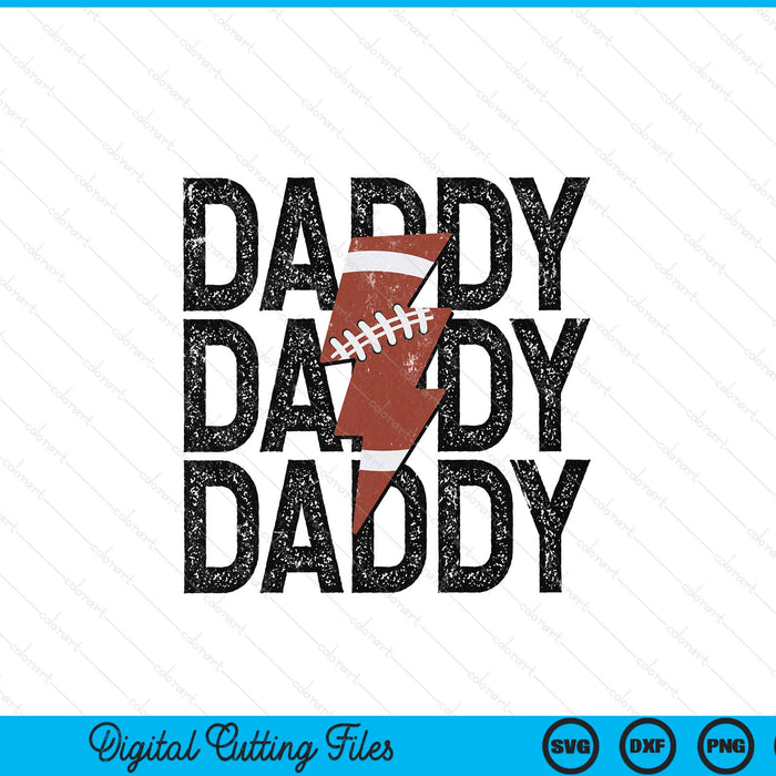 American football daddy distressed lightning bolt SVG cut file