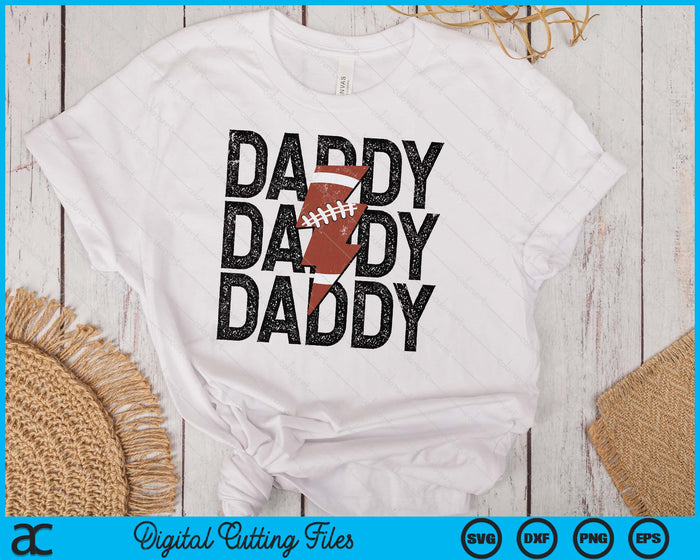 American Football Daddy Distressed Lightning Bolt SVG PNG Digital Printable Files