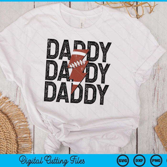 American Football Daddy Distressed Lightning Bolt SVG PNG Digital Printable Files