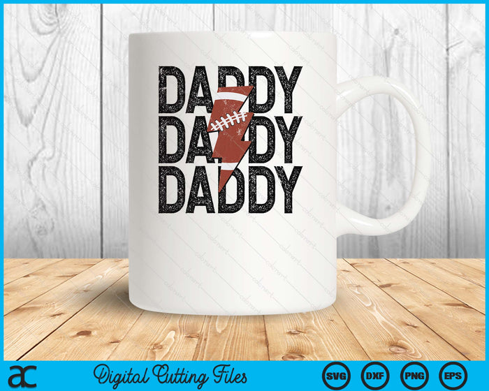 American Football Daddy Distressed Lightning Bolt SVG PNG Digital Printable Files