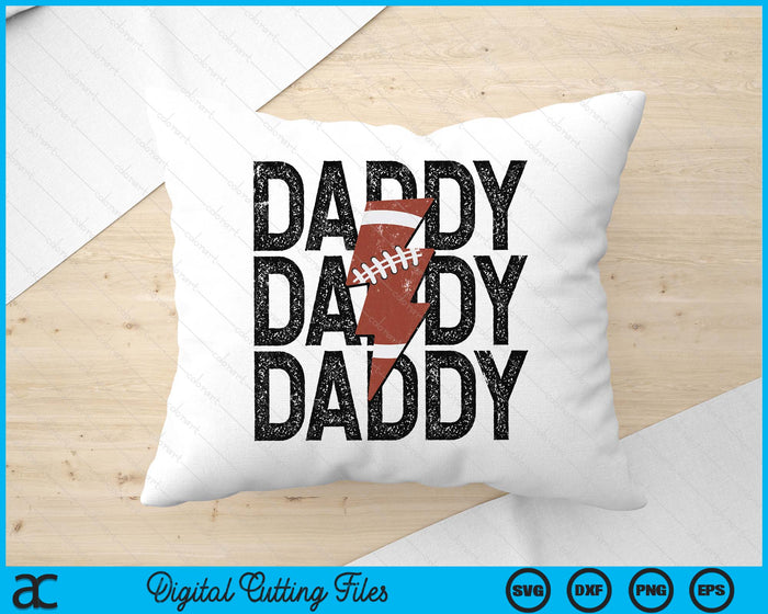 American Football Daddy Distressed Lightning Bolt SVG PNG Digital Printable Files