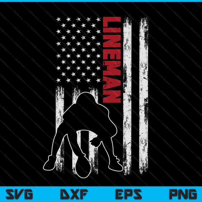 American Football Lineman Offensive Player SVG PNG Digital Cutting Files
