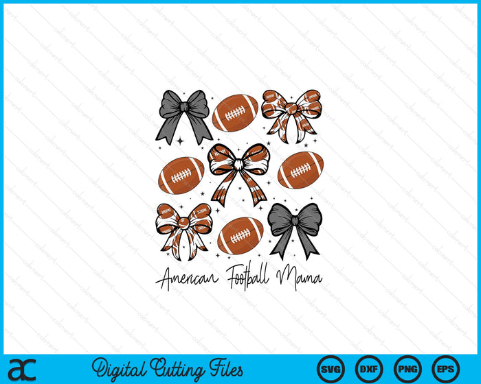 American Football Mama Coquette Bow American Football Season SVG PNG Digital Printable Files