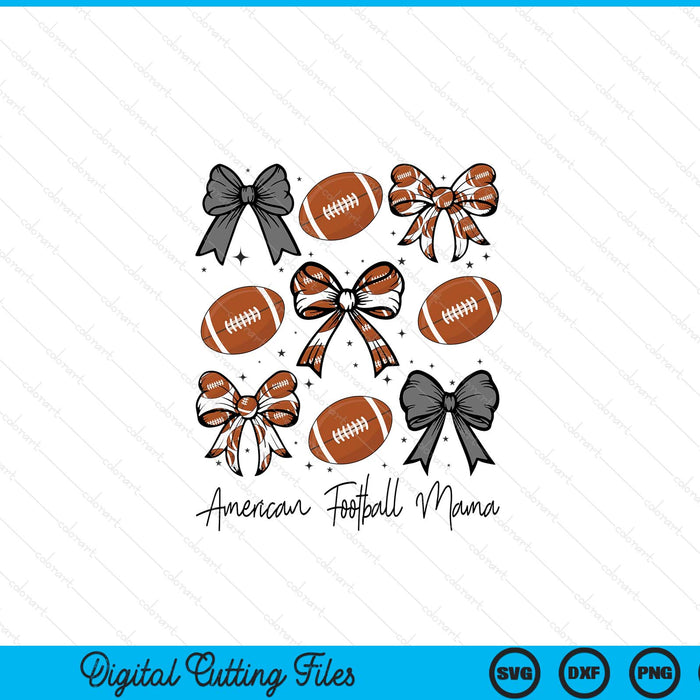 American football mama coquette bow season SVG cut file