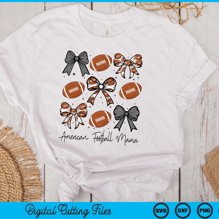 American Football Mama Coquette Bow American Football Season SVG PNG Digital Printable Files