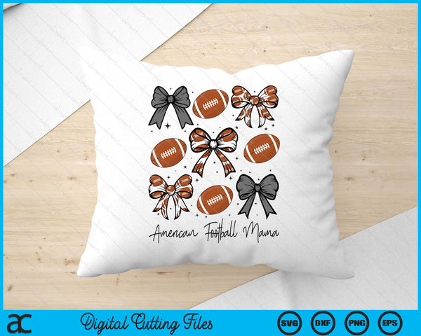 American Football Mama Coquette Bow American Football Season SVG PNG Digital Printable Files