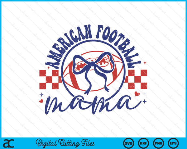American football mama coquette bow Mother's Day SVG cut file