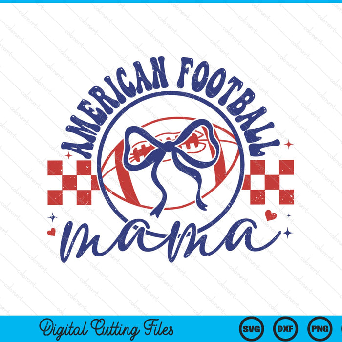 American football mama coquette bow Mother's Day SVG cut file