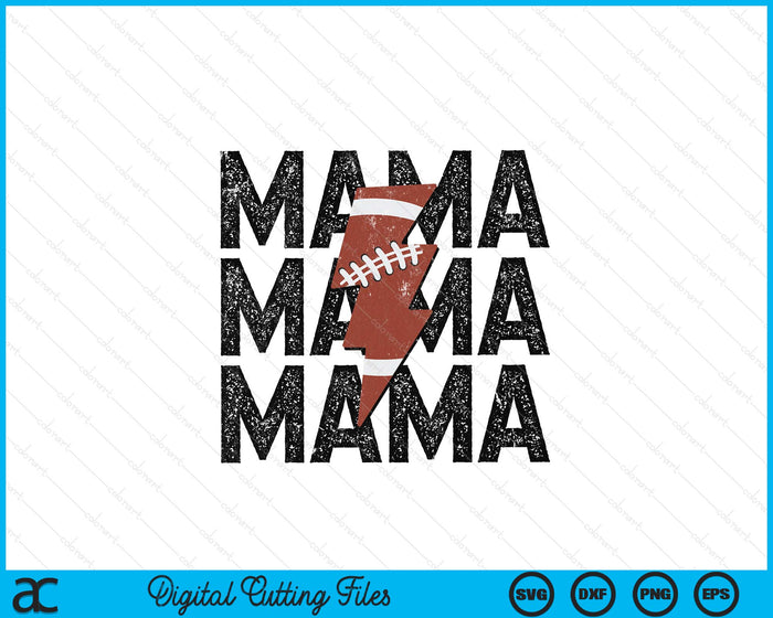 American Football Mama Distressed Lightning Bolt SVG PNG Digital Printable Files