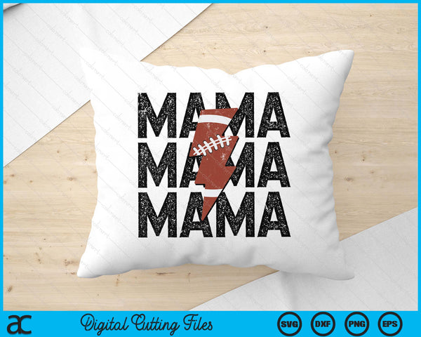 American Football Mama Distressed Lightning Bolt SVG PNG Digital Printable Files