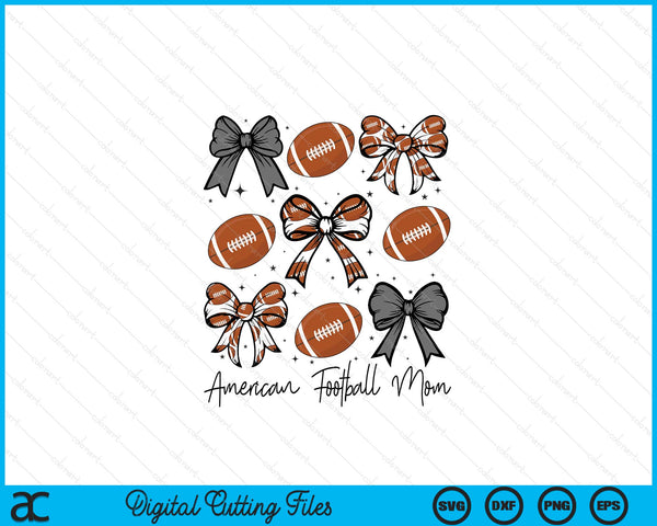 American football mom coquette bow season SVG cut file