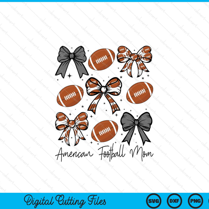 American football mom coquette bow season SVG cut file