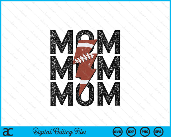 American football mom distressed lightning bolt SVG cut file