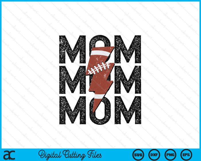 American Football Mom Distressed Lightning Bolt SVG PNG Digital Printable Files