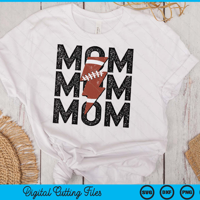 American Football Mom Distressed Lightning Bolt SVG PNG Digital Printable Files