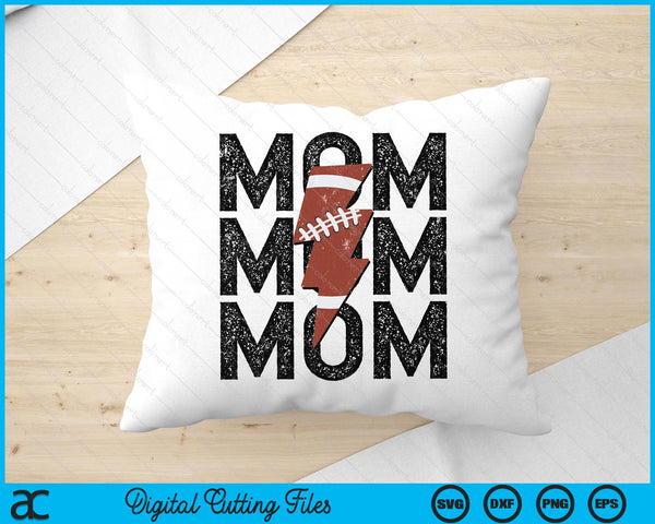 American Football Mom Distressed Lightning Bolt SVG PNG Digital Printable Files