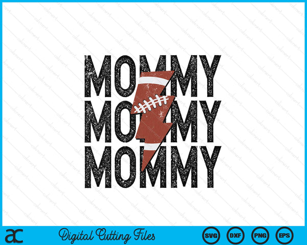 American football mommy distressed lightning bolt SVG cut file