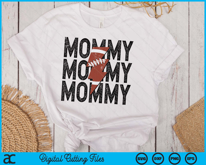 American Football Mommy Distressed Lightning Bolt SVG PNG Digital Printable Files