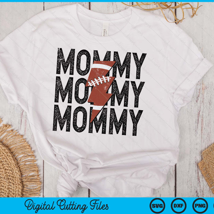 American Football Mommy Distressed Lightning Bolt SVG PNG Digital Printable Files