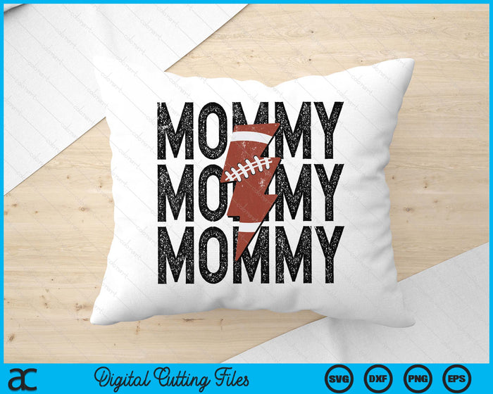 American Football Mommy Distressed Lightning Bolt SVG PNG Digital Printable Files