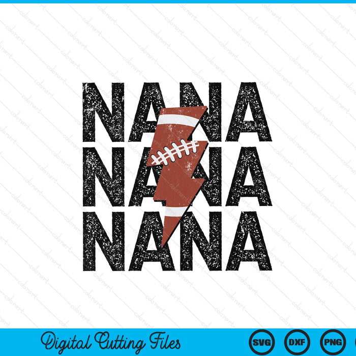 American football nana distressed lightning bolt SVG cut file