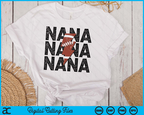 American Football Nana Distressed Lightning Bolt SVG PNG Digital Printable Files