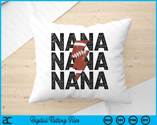 American Football Nana Distressed Lightning Bolt SVG PNG Digital Printable Files