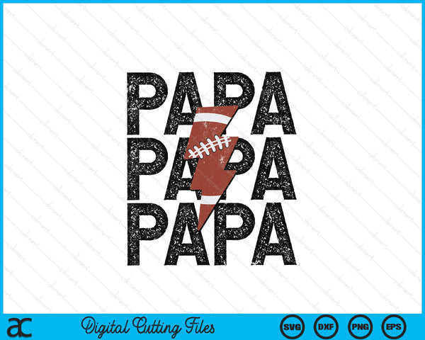 American football papa distressed lightning bolt SVG cut file