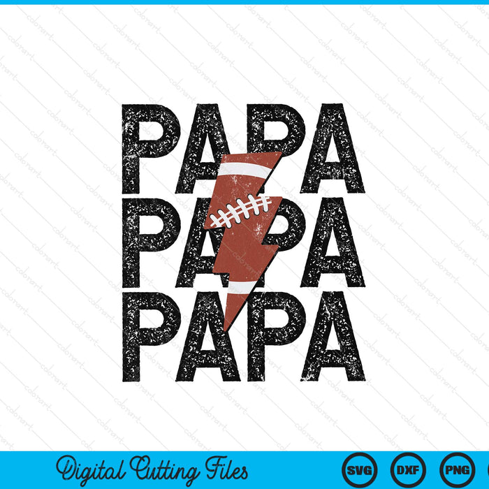 American football papa distressed lightning bolt SVG cut file