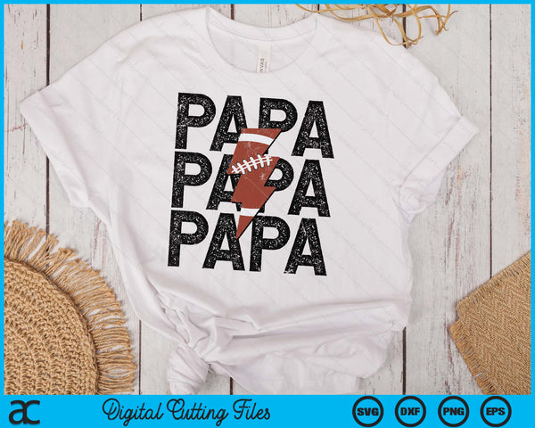 American Football Papa Distressed Lightning Bolt SVG PNG Digital Printable Files