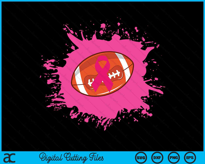 American Football Pink Ribbon Breast Cancer Awareness SVG PNG Digital Cutting Files