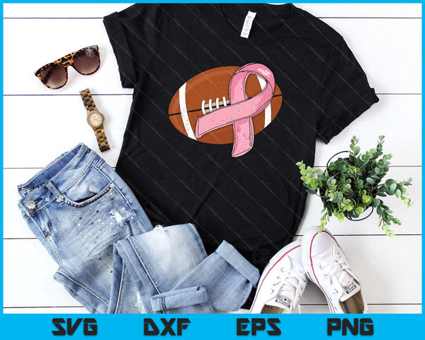 American Football Pink Ribbon Breast Cancer Awareness Sport Lover SVG PNG Cutting Files