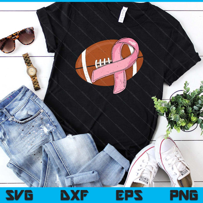 American Football Pink Ribbon Breast Cancer Awareness Sport Lover SVG PNG Cutting Files