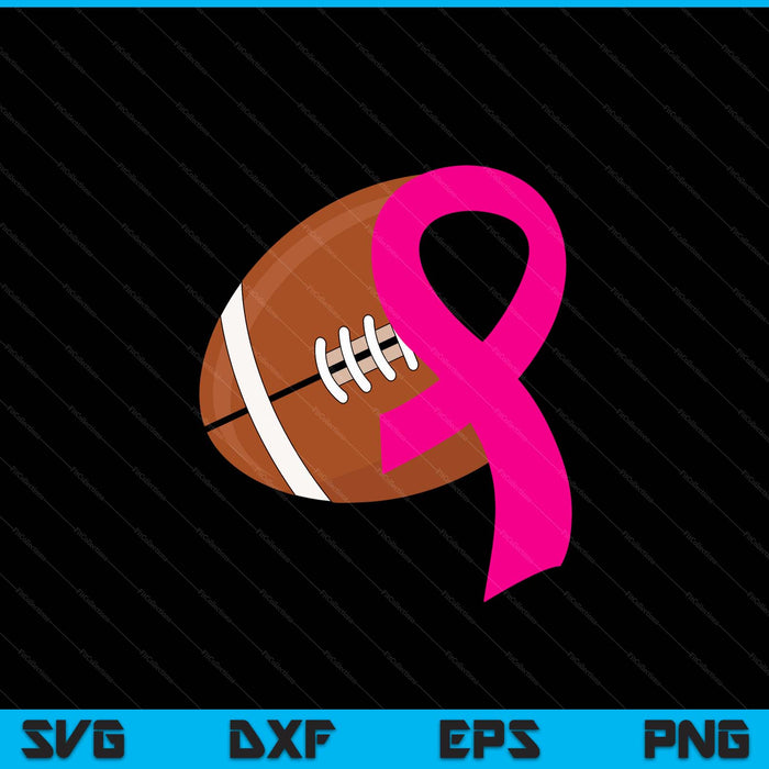 American football pink ribbon heart cool breast cancer awareness SVG cut file