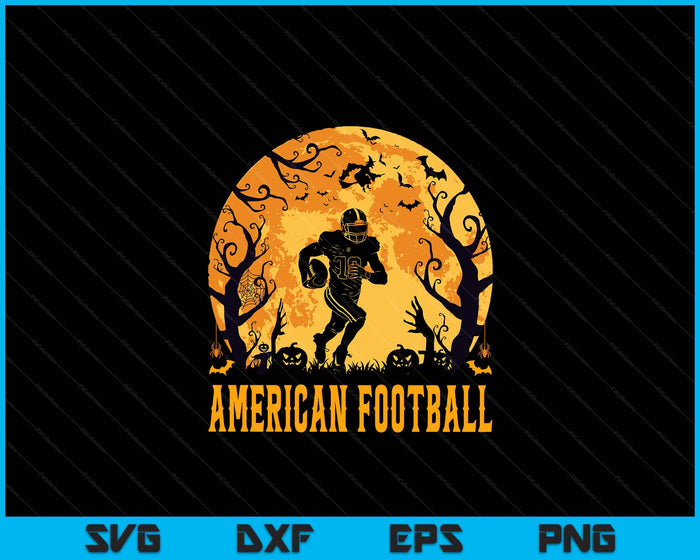 American Football Player Halloween Spooky SVG PNG Digital Cutting File