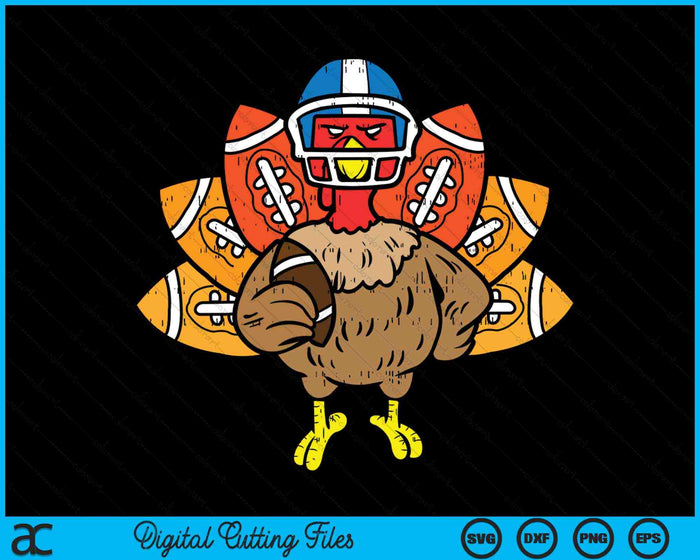American Football speler Turkije Thanksgiving Day SVG PNG digitale snijbestanden
