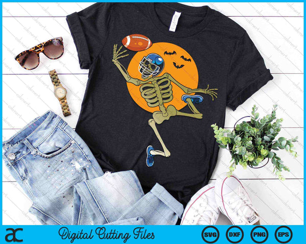 American Football skelet Halloween SVG PNG digitale snijbestanden - on a t-shirt