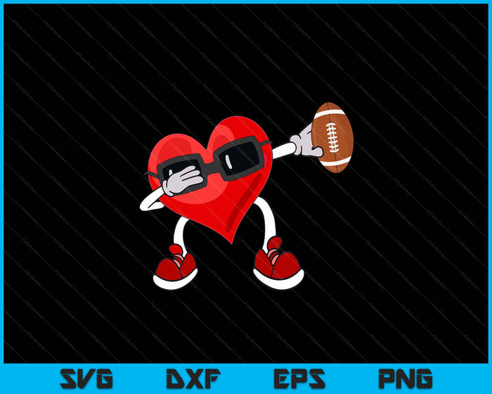 American Football Valentines Day Dabbing Heart Kids Boys SVG PNG Digital Printable Files