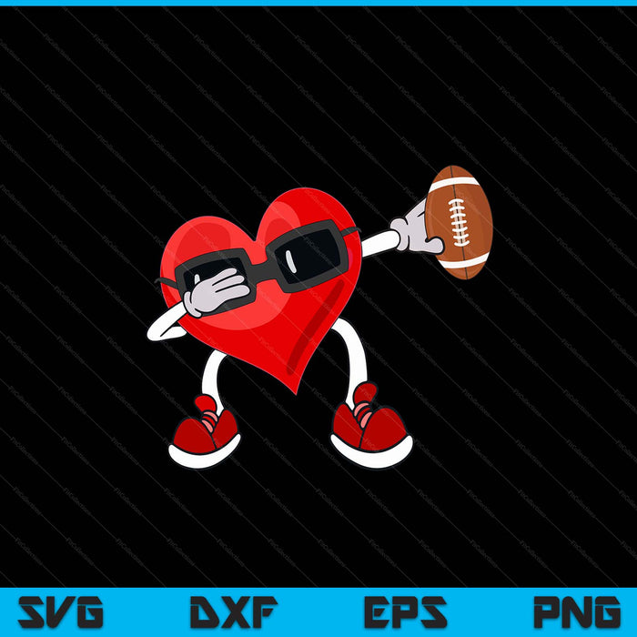 American Football Valentines Day Dabbing Heart Kids Boys SVG PNG Digital Printable Files